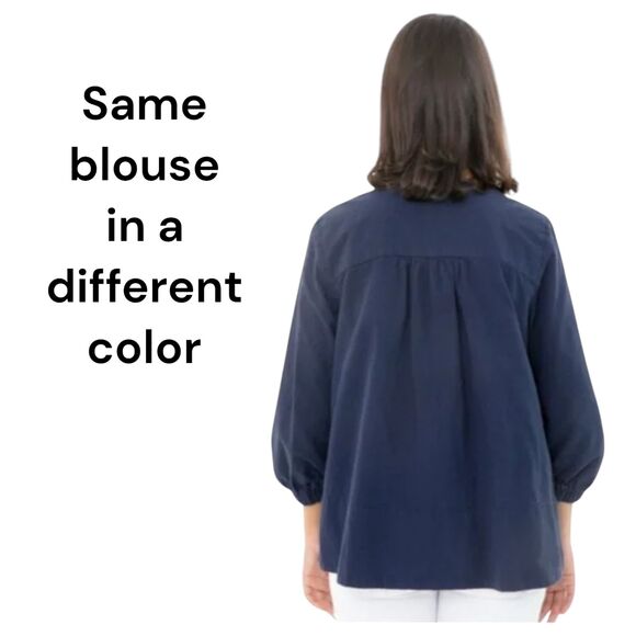 Pomander Place Tuckernuck Kieran Seersucker Blouse Black Size Small - Picture 5 of 9